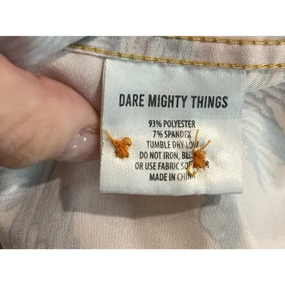 RSVLTS Orange Great Outdoors Dare Mighty Things‎ Casual Button Down Shirt Size S